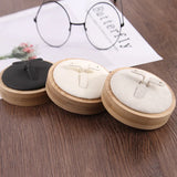 Wooden Round Stud Earrings Display Rings Storage Pendant Collection Holder