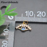 18k Plated Royal CZ Small Evil Eye Charms 20pc