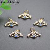 18k Plated Royal CZ Small Evil Eye Charms 20pc