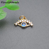 18k Plated Royal CZ Small Evil Eye Charms 20pc