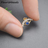 18k Plated Royal CZ Small Evil Eye Charms 20pc