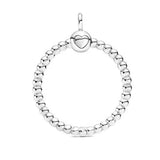 925 Silver O Pendant Beads for Cable Chain Necklace DIY Charm Jewelry