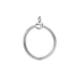 925 Silver O Pendant Beads for Cable Chain Necklace DIY Charm Jewelry