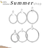 925 Silver O Pendant Beads for Cable Chain Necklace DIY Charm Jewelry