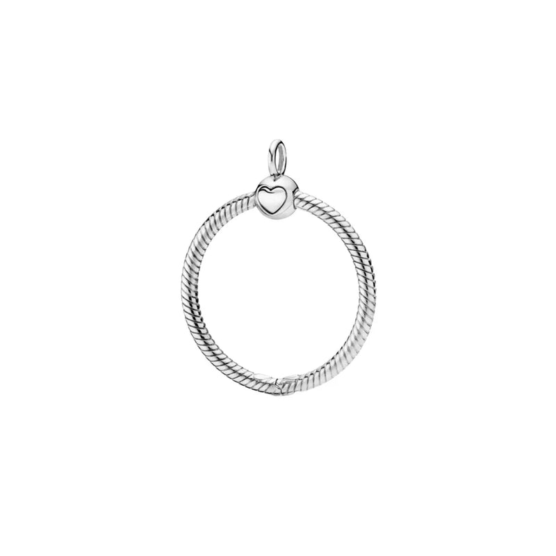 925 Silver O Pendant Beads for Cable Chain Necklace DIY Charm Jewelry