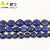 Lapis Lazuli Stone Coin Shape Beads for Jewelry Making