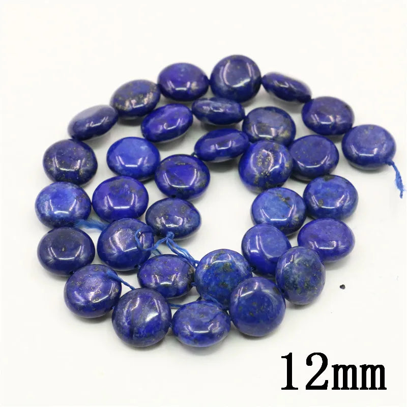 Lapis Lazuli Stone Coin Shape Beads for Jewelry Making