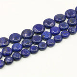 Lapis Lazuli Stone Coin Shape Beads for Jewelry Making