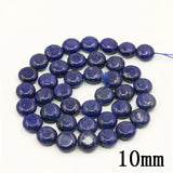 Lapis Lazuli Stone Coin Shape Beads for Jewelry Making
