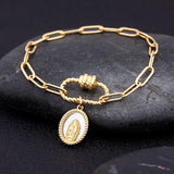 Our Lady of Guadalupe Bracelet Copper Zircon Religious Jewelry