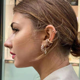 Pearl Zircon Clip on Earrings Ear Cuffs for Women