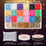 Polymer Clay Heishi Beads Kit with Letter Beads and Crystal Strings