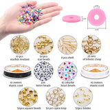 Polymer Clay Heishi Beads Kit with Letter Beads and Crystal Strings