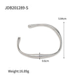 Silver Stainless Steel Punk Bracelet for Women with Shaped Opening