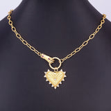 Punk Heart Pendant Necklace Vintage Geometric Chain