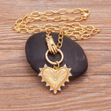 Punk Heart Pendant Necklace Vintage Geometric Chain