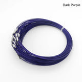 Purple Steel Wire Chain Choker Necklace 50pcs/lot 1mm 18inch