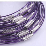 Purple Steel Wire Chain Choker Necklace 50pcs/lot 1mm 18inch