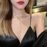 Charm Tassel Clavicle Chain Necklaces For Women Crystal Jewelry