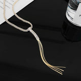 Charm Tassel Clavicle Chain Necklaces For Women Crystal Jewelry