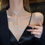 Charm Tassel Clavicle Chain Necklaces For Women Crystal Jewelry
