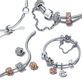 925 Sterling Silver Heart Snake Bracelet 3mm