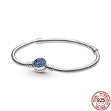 925 Sterling Silver Heart Snake Bracelet 3mm