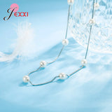 925 Silver Pearl Choker Necklace Women