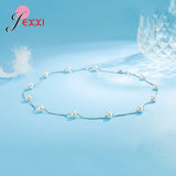 925 Silver Pearl Choker Necklace Women