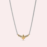 925 Silver Pumpkin Car Necklace Zircon Enamel Design for Women