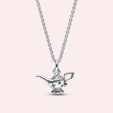 925 Silver Pumpkin Car Necklace Zircon Enamel Design for Women