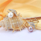 Real 925 Sterling Silver Pearl Ring for Women, Freshwater Pearl Jewelry
