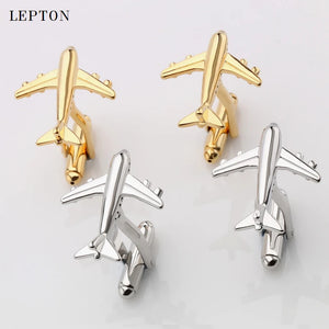 Classic Plane Styling Cufflinks Airplane Tie Clip