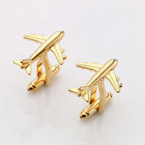 Metal AirPlane Cufflinks For Mens Lepton Plane Cufflinks