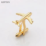 Metal AirPlane Cufflinks For Mens Lepton Plane Cufflinks