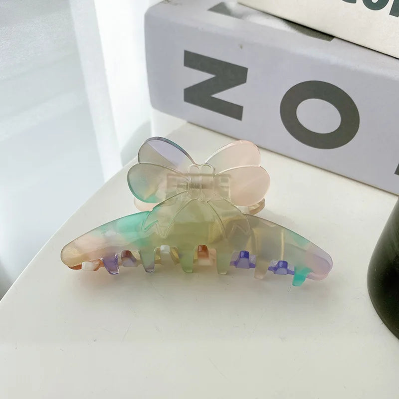 Retro Mermaid Bowknot Hair Claw Clip