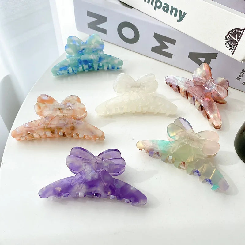 Retro Mermaid Bowknot Hair Claw Clip