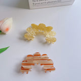 Retro Hollow Candy Hair Claw Clips Flower Shape Transparent