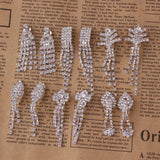 Rhinestone Crystal Tassel Clip Earrings for Women