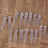 Rhinestone Crystal Tassel Clip Earrings for Women