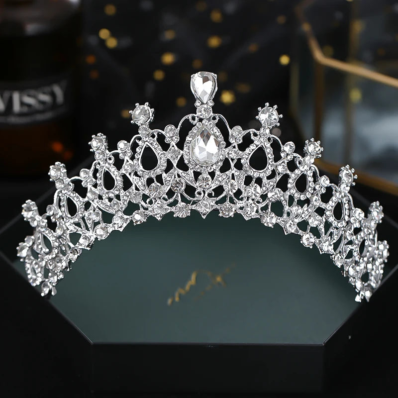 Rhinestone Crystal Bride Jewelry Set Tiara Earring Necklace