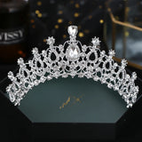 Rhinestone Crystal Bride Jewelry Set Tiara Earring Necklace