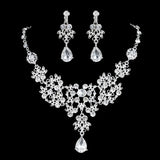 Rhinestone Crystal Bride Jewelry Set Tiara Earring Necklace