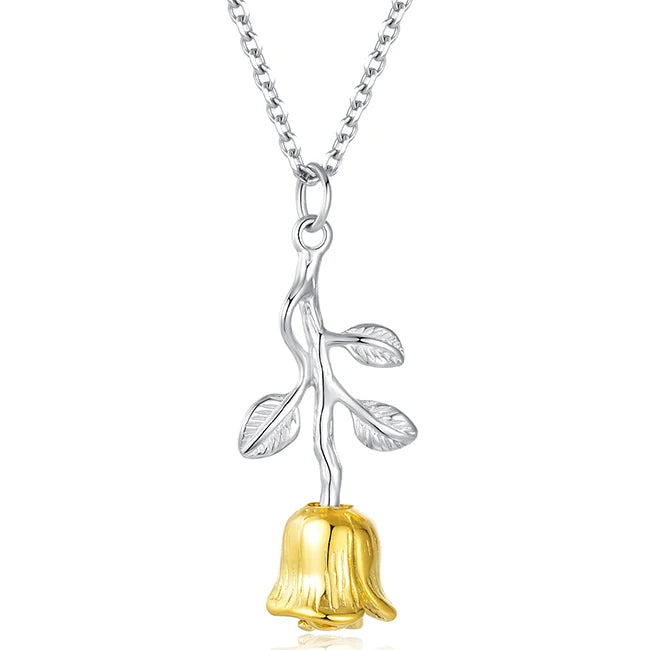 Hot Rose Flower Pendant Stainless Steel Jewelry