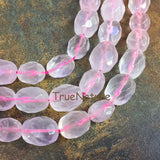 Rose Quartzs Nugget Beads Faceted Oval Loose Beads 13*18mm