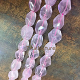 Rose Quartzs Nugget Beads Faceted Oval Loose Beads 13*18mm