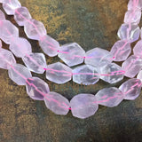 Rose Quartzs Nugget Beads Faceted Oval Loose Beads 13*18mm