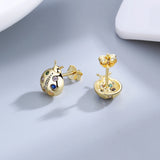 Colorful Insect Stud Earrings S925 Silver