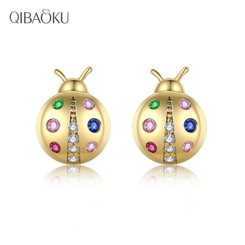 Colorful Insect Stud Earrings S925 Silver