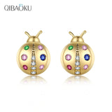 Colorful Insect Stud Earrings S925 Silver